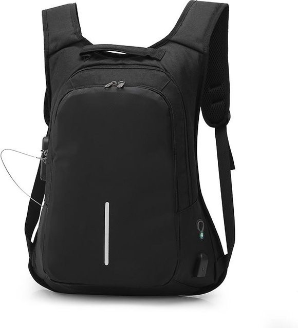 Diebstahlsicherer Laptop-Rucksack von Weft in Schwarz mit USB-C und 3,5 mm Kopfhöreranschluss für Business und Reisen - Bild 1