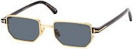 Tom Ford FT 1360 Sonnenbrille, Rechteckig, Herren, Vollrand, Gold, Black, Grey - Bild 1
