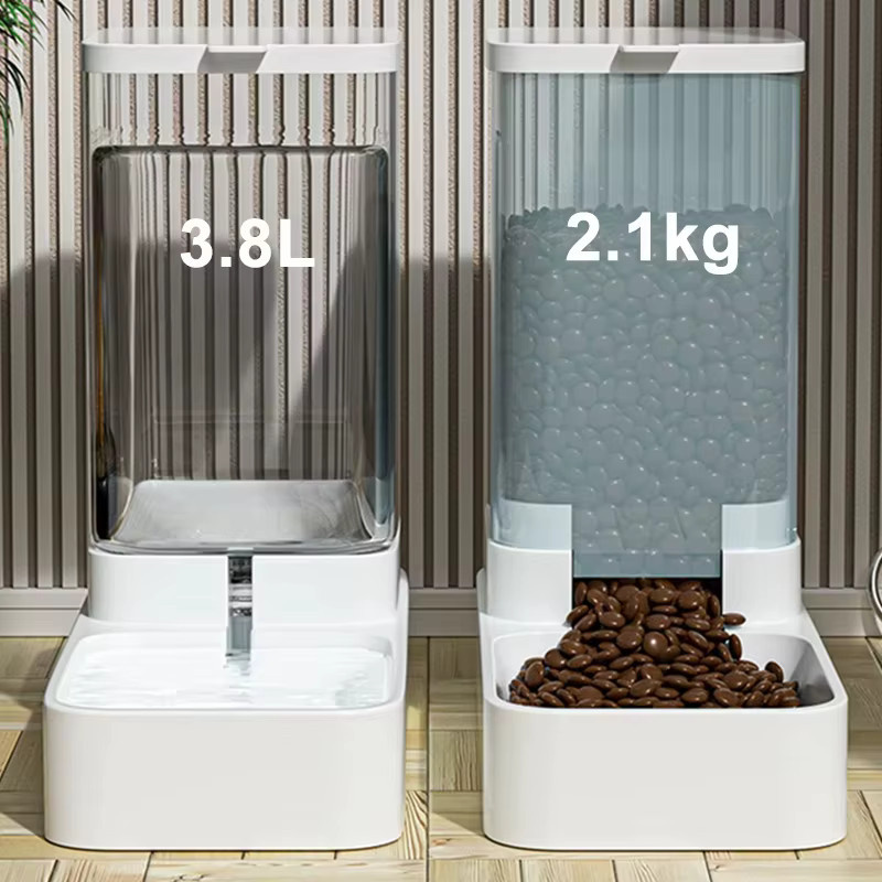 Automatischer Futterspender und Wasserspender von pawstrip in Weiß für Hunde und Katzen - Bild 2