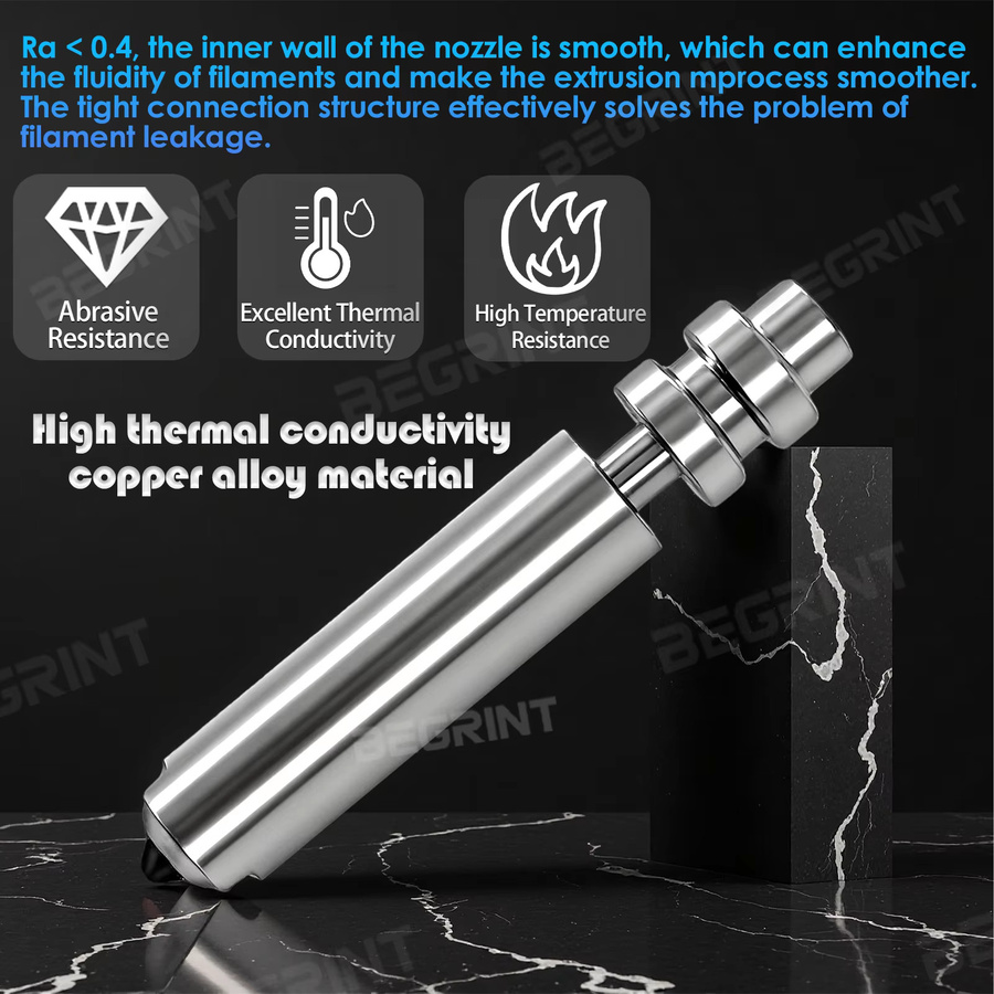 Anycubic Bimetall-Hotend KX Einteiliger Heatbreak für Anycubic Kobra X, Hitzebeständig bis 300°C, Farbe: Silber - Bild 2