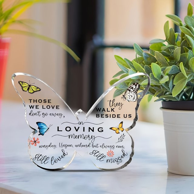 CIFBUY Acryl-Schmetterlings-Gedenkrahmen in Transparent für Schreibtisch und Büro - Bild 1