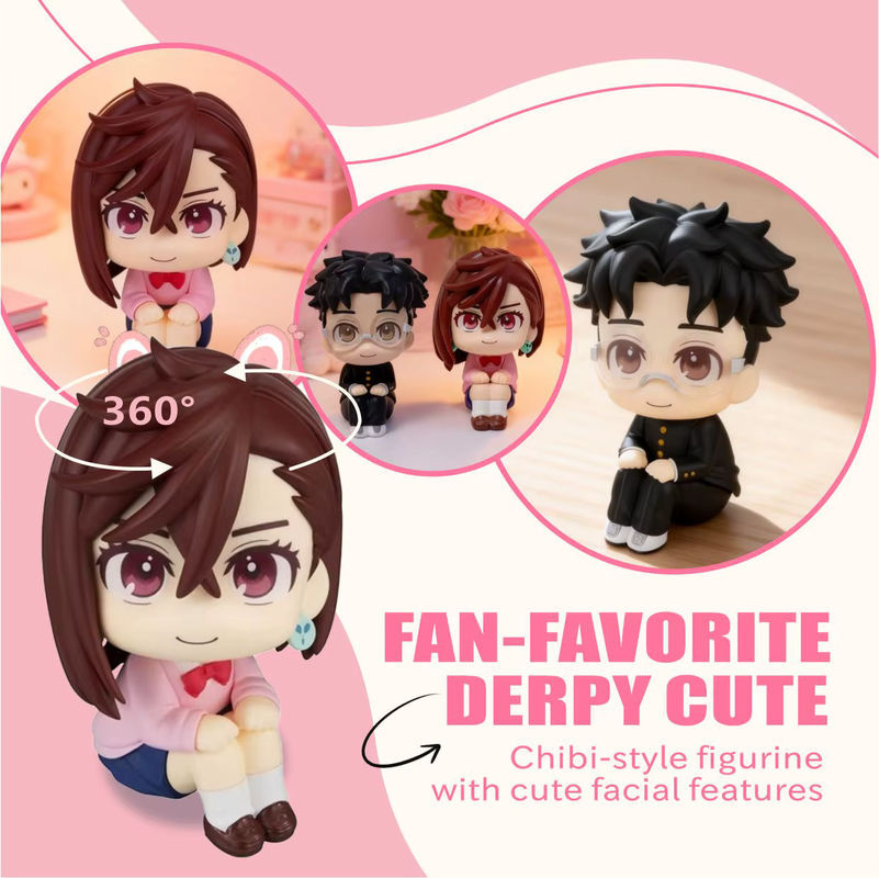 Dandadan Chibi-Version Mameo Anime-Figuren Set Momo Ayase und Okarun aus Kunststoff, mehrfarbig - Bild 2