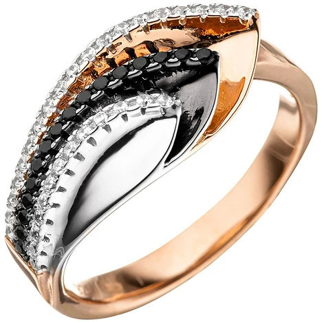 Colfem Ring 925 Sterling Silber, tricolor, Zirkonia, Damen, Ringgröße 50 - Bild 1