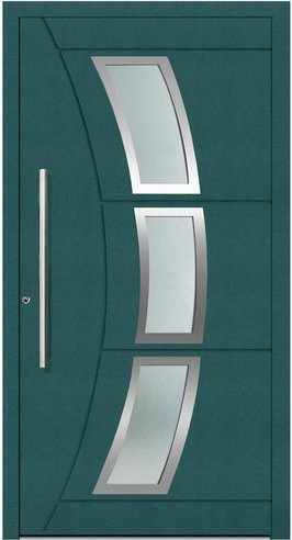 KNOCK Aluminium-Haustür Terra Nova in Moosgrün mit Glaseinsatz und Widerstandsklasse RC2 - Bild 1