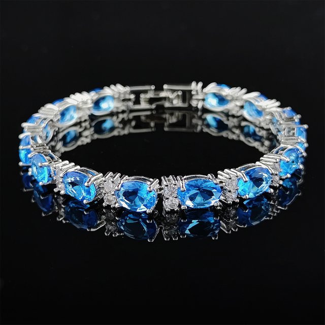 HIMMEL Armband Armreif, Blau, Silber, Zirkonia, Damen - Bild 1