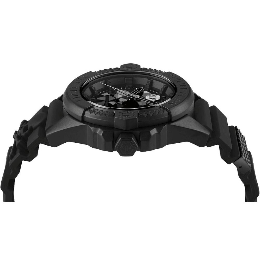 Philipp Plein Armbanduhr, Totenkopf, Quarz, Edelstahl, Silikon, Schwarz, Herren - Bild 5