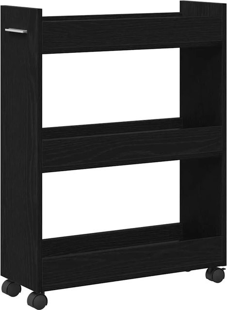 vidaXL Schrank mit Rollen in Schwarz und Eichen-Optik, B/T/H: 60 x 22 x 79 cm - Bild 1
