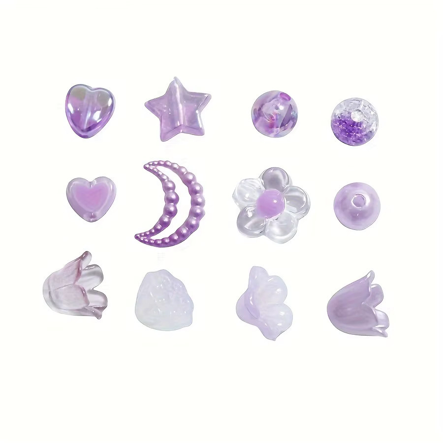 QYWCTZ Schmuck-Dekorperlen, 13-teiliges Set, Lila Pflaumenblüten, Acryl, Unisex - Bild 3