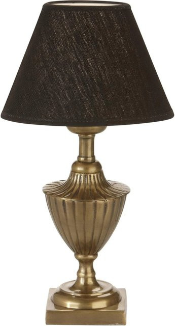 PR Home Pollino Tischleuchte aus Messing in Gold mit Leinenlampenschirm, Höhe: 40,0 cm, Breite: 33,0 cm, Tiefe: 16,0 cm - Bild 1