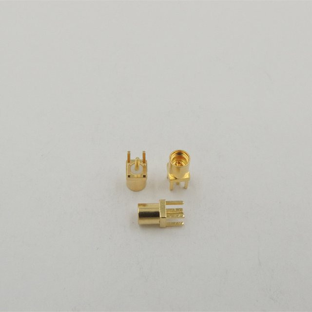RFKOKOGO MMCX HF-Koaxialstecker mit Lötanschluss und Buchse für die Leiterplattenmontage, gerade, Gold - Bild 1