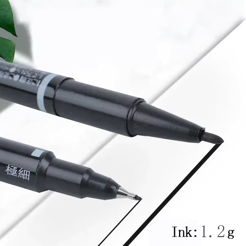 10 Stück Permanentmarker mit zwei Spitzen in Schwarz, Blau und Rot für Schule und Büro - Bild 3