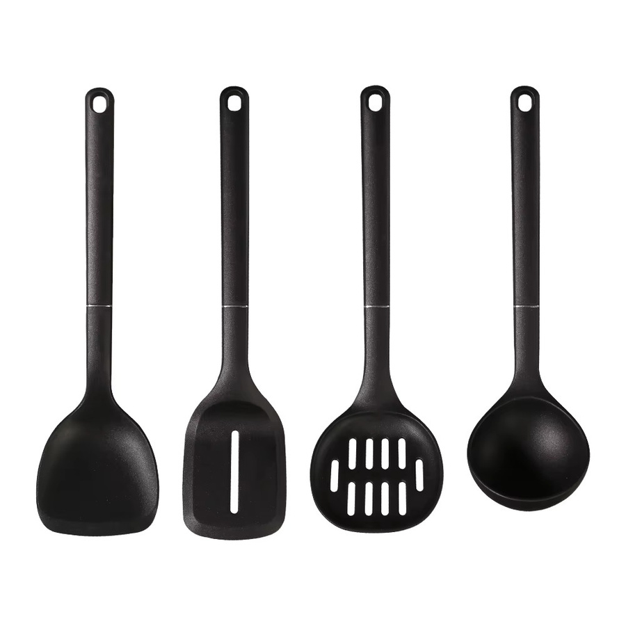 LARTI SCUPRITE 4-teiliges Spachtelset aus lebensmittelechtem Silikon in Schwarz, hitzebeständiges Kochgeschirr-Set mit Schaber und Wender - Bild 2