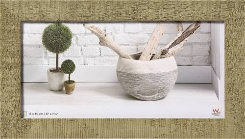 walther+ design HO153C Bilder Wechselrahmen aus Holz in Beige mit Schrägschnitt-Passepartout, Format: 15 x 30 cm - Bild 1