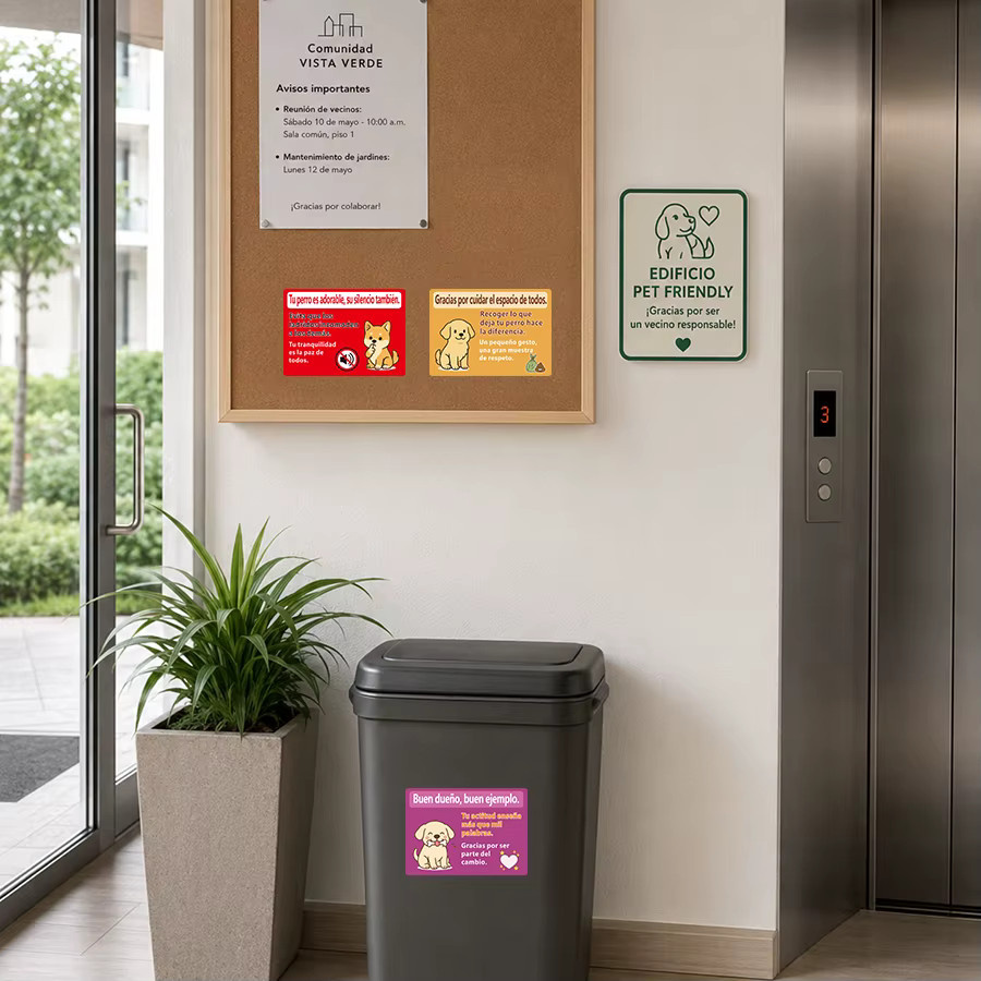 100 Stück Erinnerungsaufkleber für Hundeleinen in Mehrfarbig mit Hinweis zur Reinigung nach dem Besuch - Bild 4