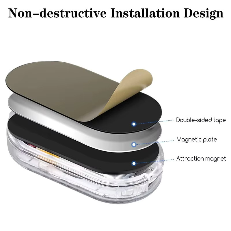 Tragbare LED Auto Mini Nachtlampe mit Touch-Funktion, Magnetische USB-Ladefunktion, Weiß - Bild 4