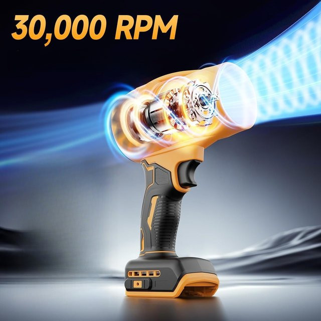 DeWalt Turbo Fan Elektrisches Handheld Gebläse für Reinigung und Staubentfernung in Gold und Orange - Bild 1