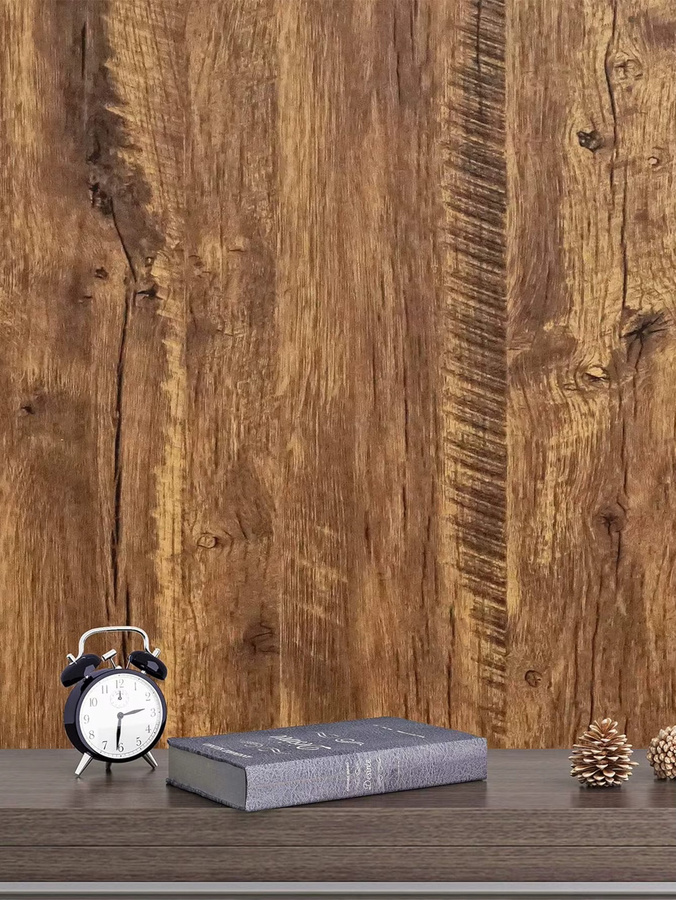 Selbstklebende Vinyl-Möbelfolie in Holzmaserung Optik, wasserfeste 3D-Tapete aus PVC für Schrank, Tisch und Möbel, Farbe: Braun, Breite: 60 cm - Bild 3