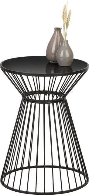 Mömax Beistelltisch im Industrial Design aus Metall und Glas in Schwarz, B/T/H: 40 x 40 x 55 cm - Bild 1