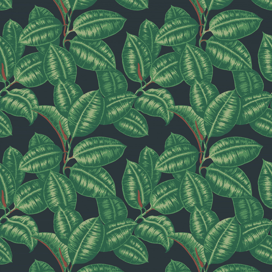 Nobilis Wallpaper Ipanema COS243 Vliestapete mit floralem Botanical Design in Grün und Schwarz Matt - Bild 1