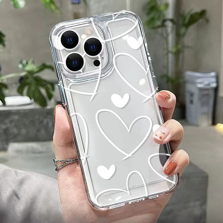 Transparente Silikon-Handyhülle mit Liebesherz-Motiv für Samsung Galaxy S25 Ultra, S24 FE, S23 Plus und S22 - Bild 4