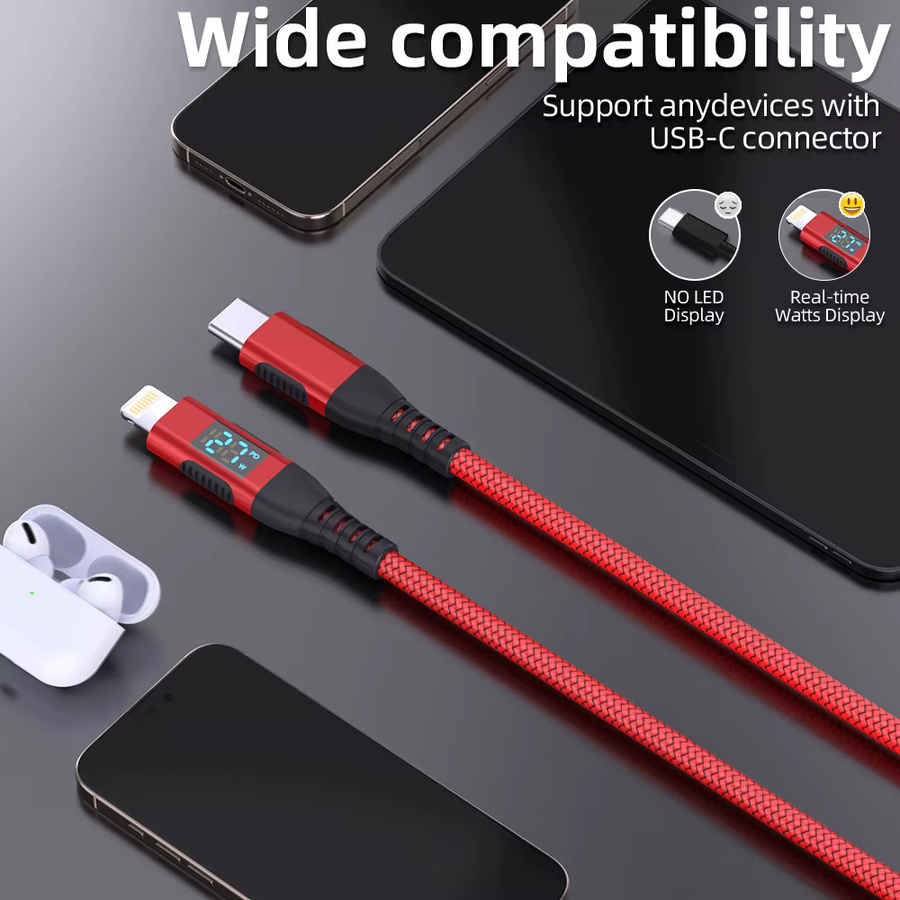 LAIHONEN USB-C auf Lightning Kabel mit LED-Anzeige, MFi-zertifiziert, 3 Meter Länge für iPhone 14 Pro Max - Bild 3