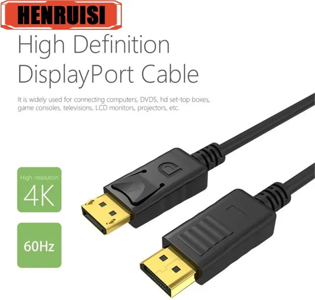 Henruisi DisplayPort zu HDMI Kabel in Schwarz für Computer, Laptop, TV und Monitor - Bild 1