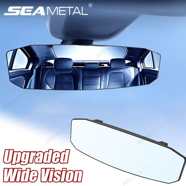 SEAMETAL Weitwinkel-Rückspiegel für dein Auto in Schwarz mit 30 cm Durchmesser und blendfreiem HD-Glas - Bild 1
