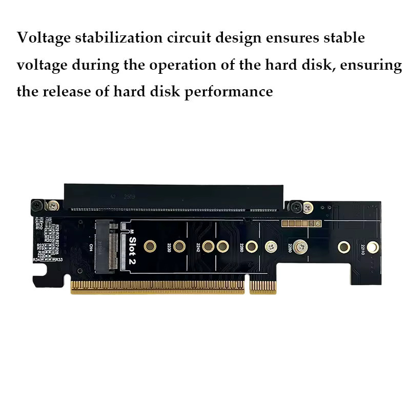 ADT-Link PCIe 5.0 x16 auf x8x4x4 NVMe SSD-Erweiterungskarte in Schwarz mit Unterstützung für Gen5 256 Gbit/s + 128 Gbit/s + 128 Gbit/s (Halbe Höhe auf volle Höhe) - Bild 1