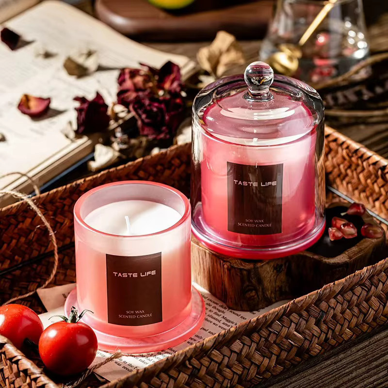 Glintmos Duftkerze Lavendel in grüner Glasvase für entspannende Aromatherapie und moderne Heimdekoration - Bild 3