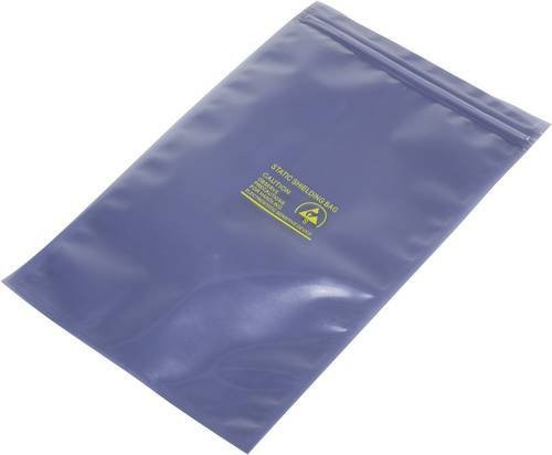 TRU Components ESD-Beutel abschirmend mit ESD-Kennbuchstabe S wiederverschließbar, transparent/silber, B: 15,0 cm, L: 25,0 cm - Bild 1
