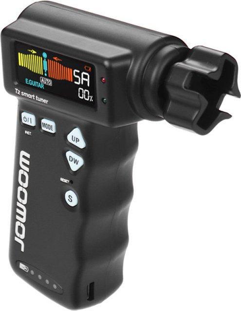 Jowoom T2 Multifunktions Smart-Gitarren-Tuner und Saitenwickler in Schwarz, wiederaufladbar mit Chromatic-Tuning für Gitarre und Ukulele - Bild 1