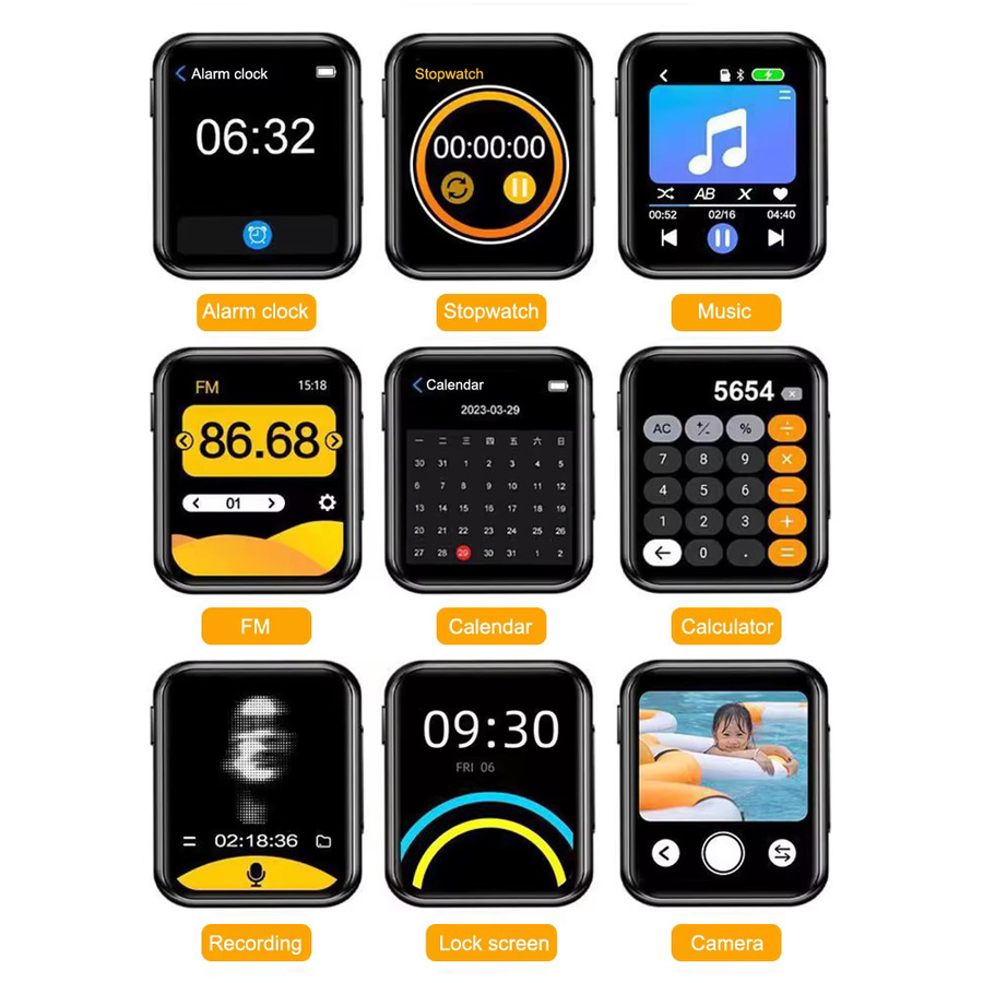 occkic Bluetooth 5.4 MP3-Player und MP4-Player mit 2 Zoll IPS Full Touch HD-Farbbildschirm in Schwarz - Bild 6