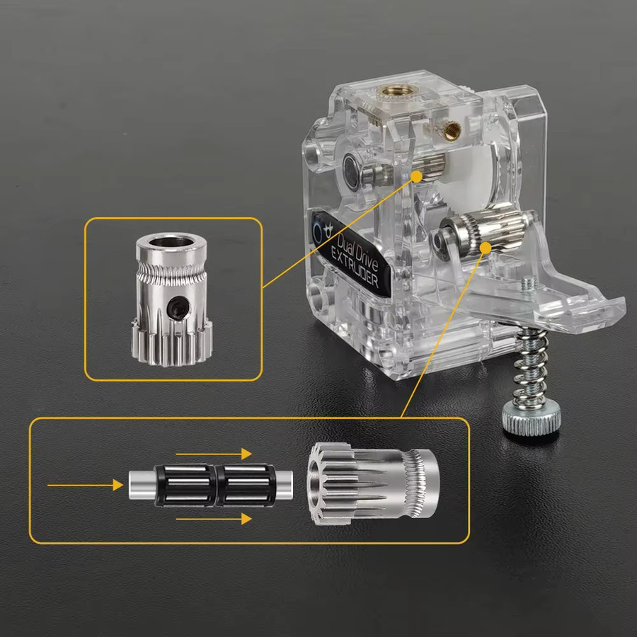 Sirol Dual Drive Gear Extruder Kit aus gehärtetem Stahl für BMG, Prusa DIY Bowden und Direct Extruder - Bild 2