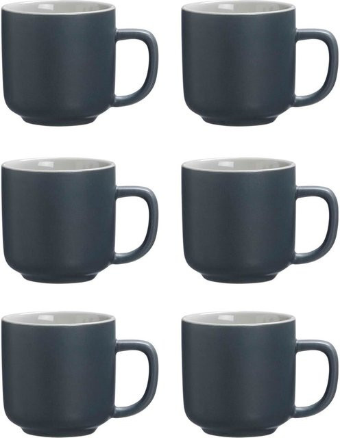 Ritzenhoff & Breker Espressotassen Jasper aus Keramik, Grau, 6er Set, 100 ml - Bild 1