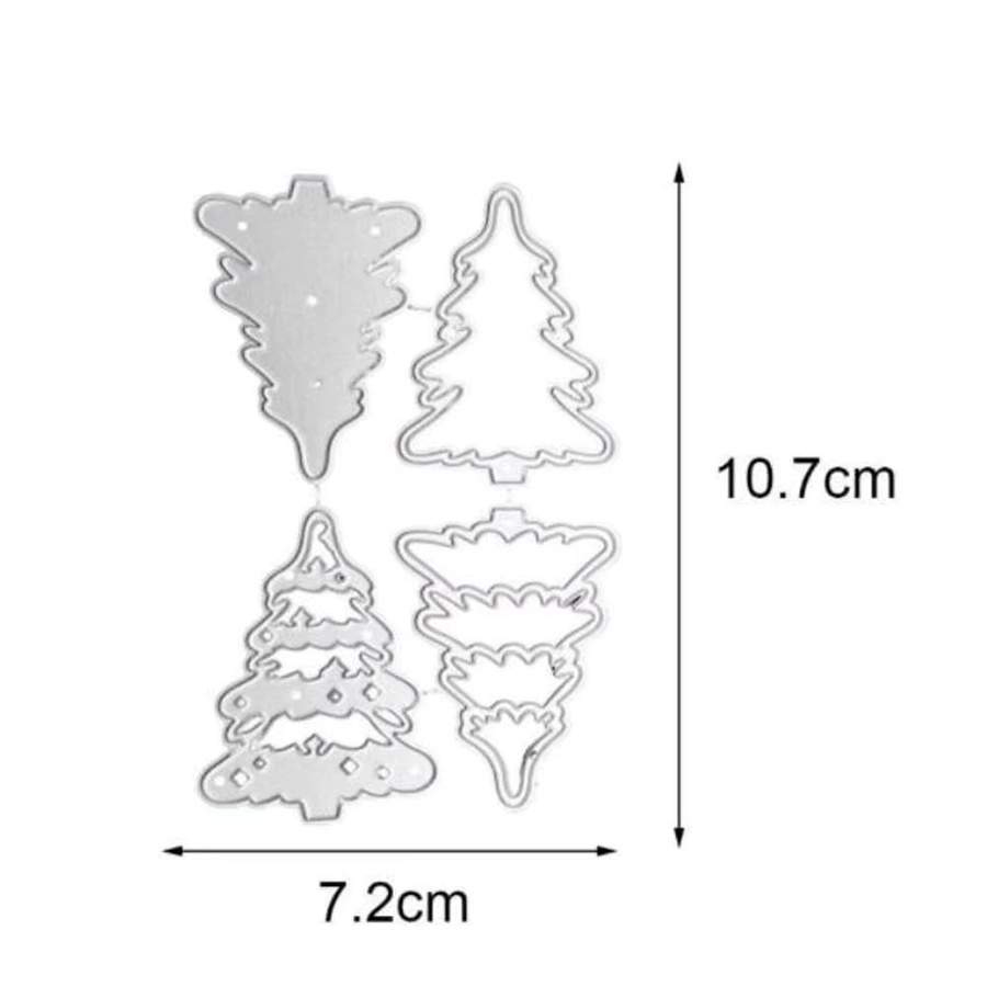 Metall Stanzform Weihnachtsbäume Schablone für Scrapbooking und DIY Bastelarbeiten in Silber - Bild 2