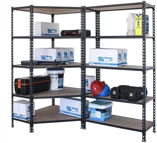 PROREGAL Set aus Eckregal und Schwerlastregal Muli in Anthrazit, H x B x T: 180 x 180 x 50 cm, Fachlast 200 kg - Bild 1