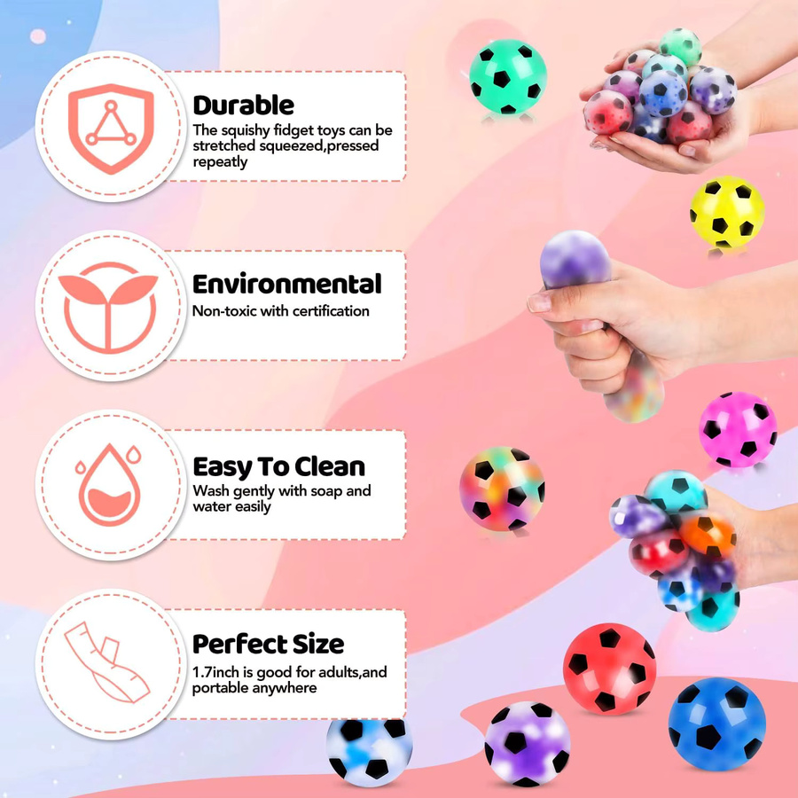 GSF Fußball-Squishy-Bälle, Mini-Stressbälle, 6-teiliges Set - Bild 2