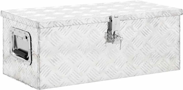 DELUKE Aluminiumbox mit Deckel und Schloss, abschließbare Alubox für Anhänger und Werkzeug, Silber, B/T/H: 70 x 31 x 27 cm - Bild 1