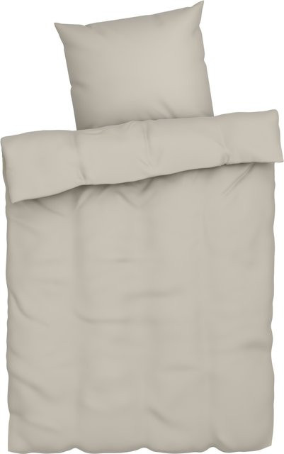 LIVARNO HOME Musselin-Bettwäsche aus Baumwolle, Beige, B/H: 155 x 220 cm mit Kissenbezug 80 x 80 cm - Bild 1