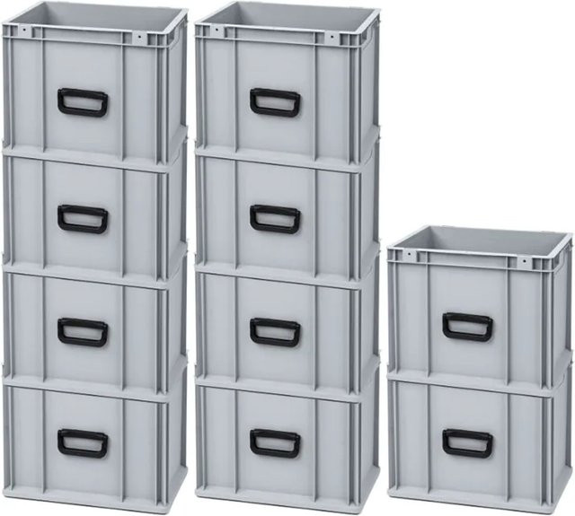 PROREGAL Spar Set 10x Eurobox Nextgen Portable Uno Transportbehälter Grau H x B x T: 32 x 30 x 40 cm - Bild 1