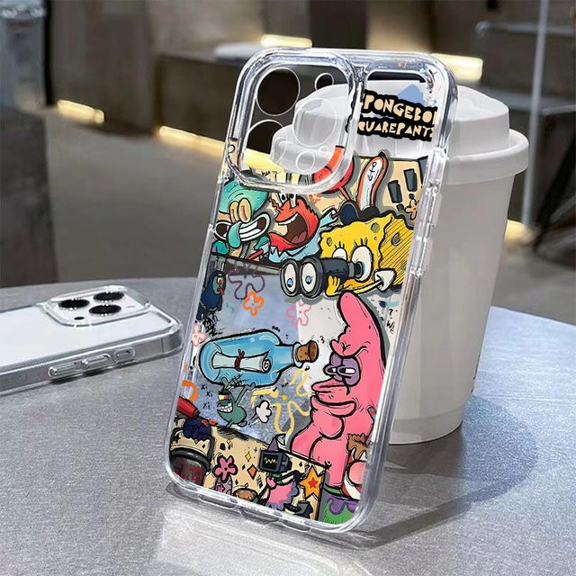 SpongeBob Handyhülle mit transparenter Rückseite für Apple iPhone Modelle, Multicolor - Bild 1