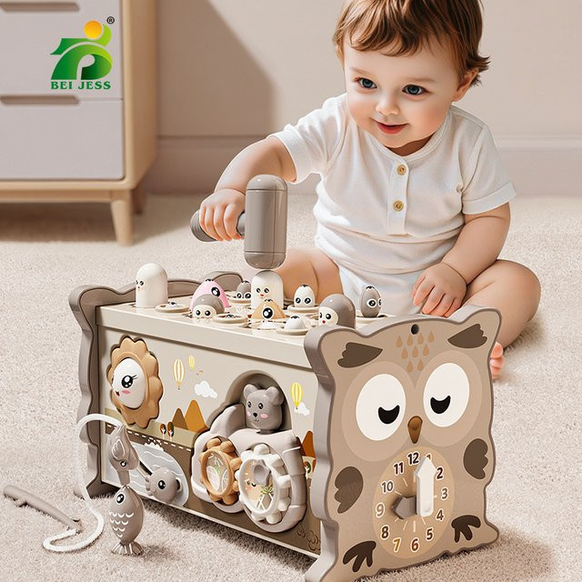 BEI JESS Montessori Magnetisches Angeln Eule Maulwurf Xylophon, ab 3 Jahre, mit Sound - Bild 1