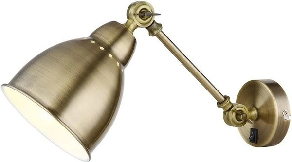 ARTE LAMP LED Wandleuchte aus Metall in Goldbraun mit konischem Lampenschirm im Loft-Stil