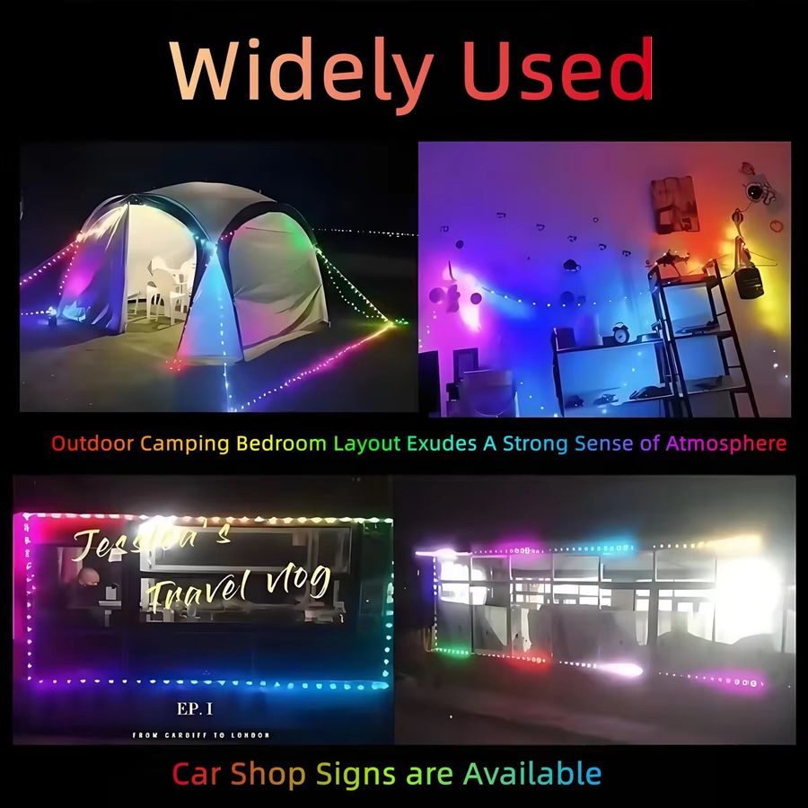 Dreamcolor RGBIC LED Lichterkette mit Bluetooth APP Steuerung und USB Anschluss für DIY Dekorationen - Bild 6