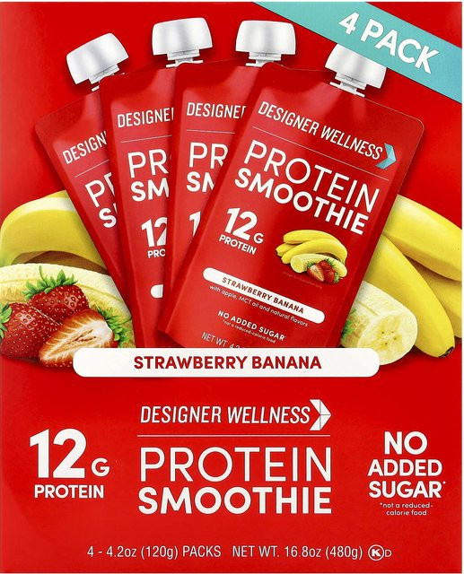 Designer Wellness Protein Smoothie, Erdbeere Banane, 4 x 120 g - Bild 1