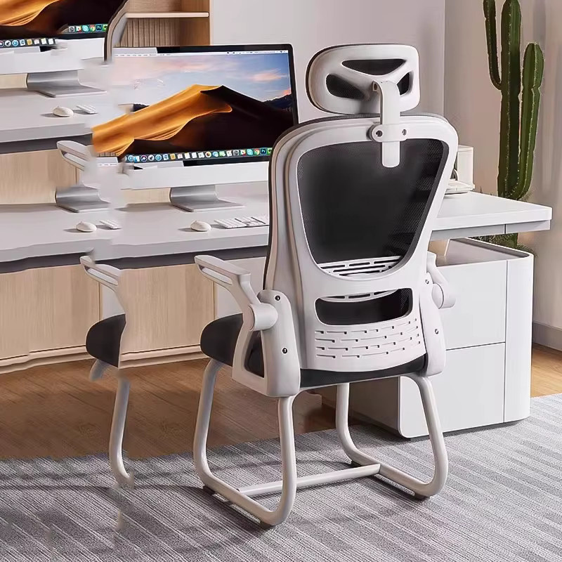 Ergonomischer Bürostuhl von DUTRIEUX mit Kopfstütze und Armlehnen, moderner Stoffstuhl für Home-Office und Schlafzimmer in Schwarz, Grau oder Weiß - Bild 2