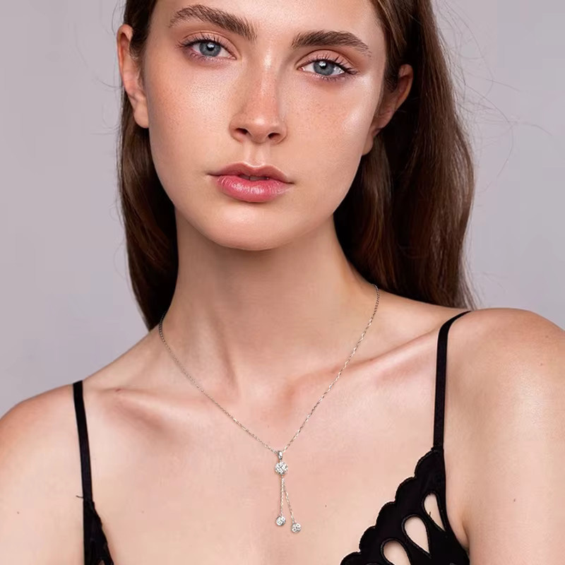 IOGOU Anhänger Halskette, 925 Silber, Diamant, Damen - Bild 2