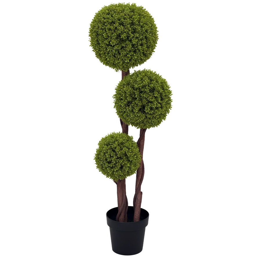 HOMCOM Kunstpflanze in Grün mit Zementtopf, Höhe: 115 cm, Breite: 19,5 cm, Tiefe: 19,5 cm - Bild 2