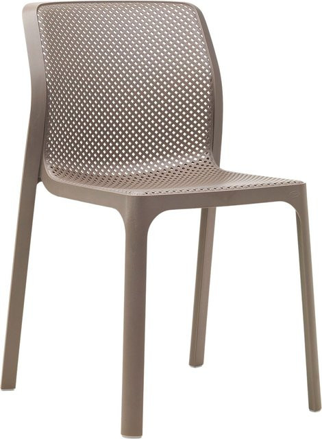 Nardi Bit Stuhl in Beige aus Kunststoff mit modernem geometrischem Design für Garten, Balkon und Terrasse - Bild 1