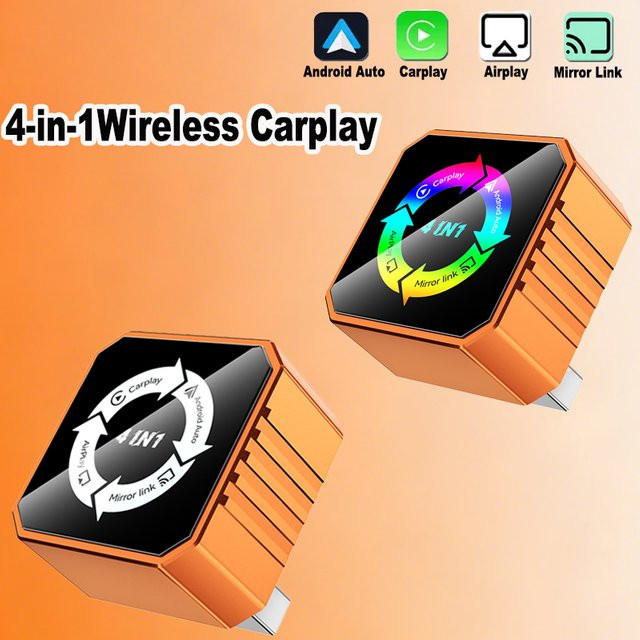 Jumunion 4-in-1 Kabelloser CarPlay Mirror Link AirPlay und Android Auto Adapter via USB Plug & Play für iPhone und Android - Bild 1